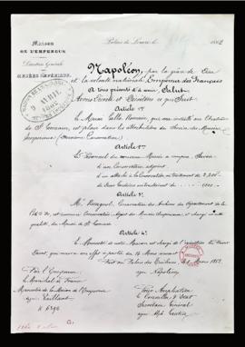 Ampliation du décret impérial portant création du Musée Gallo-Romain