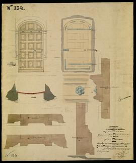Château de Saint-Germain-en-Laye. Angle nord-ouest de la cour. Détails de la porte d'entrée de l'...