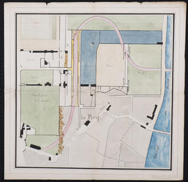 Plan de la nouvelle route du Pecq projetée à travers une partie de l’ancien jardin du Château-Neu...