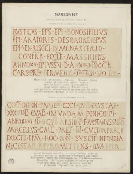 Planche « Inscriptions de Rusticus – feuille B » - Narbonne