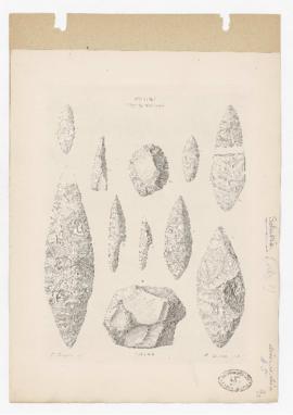 Planche de dessins de silex : Cavernes – 2° type dit de Solutré