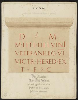 Planche « Tombeau d’un vétéran de la légion VI Victrix » - Lyon