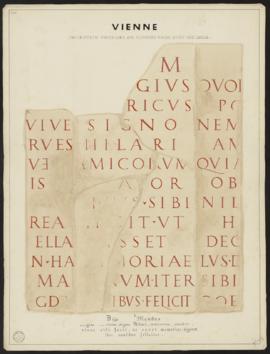 Planche « Inscription funéraire sur plusieurs faces dont une lisible » - Vienne