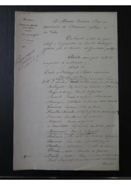 Projet n°6 d'arrêté du 22 février 1858