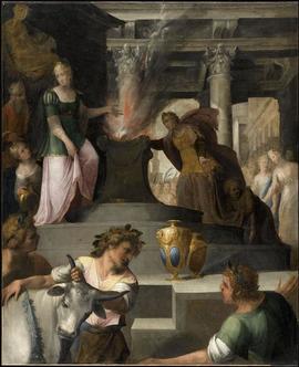 Toussaint Dubreuil, Hyante et Climène offrent un sacrifice à Vénus