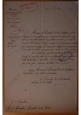 Lettre de nomination du Général Creuly par Gustave Rouland au Maréchal ministre de la Guerre