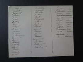 Liste manuscrite des membres