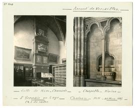 Photographies de l'intérieur de la salle de Mars au château de Saint-Germain-en-Laye et de la pis...