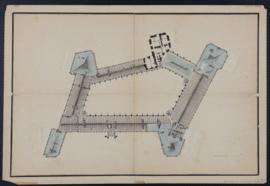 Plan du dernier étage des pavillons et des couvertures du Château-Vieux de Saint-Germain-en-Laye