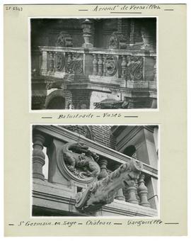 Photographies de détails de la balustrade du sommet de la cour du château de Saint-Germain-en-Lay...