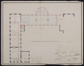 Plan du premier étage d'un projet d'hôtel de la ville et du district de Saint-Germain-en-Laye ide...