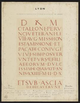 Planche « Tombeau de famille d’un vétéran de la légion VIIIe Augusta » - Lyon