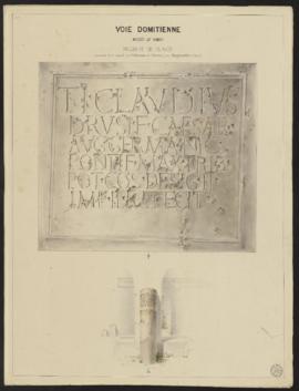 Planche « musée de Nîmes – milliaire de Claude provenant de la chapelle de St-Thomas-de-Coloures,...