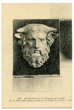 179 – MUSEE DE SAINT-GERMAIN-EN-LAYE. - Tête de Dieu fluvial (cornue) trouvée près de Lezoux (P.-...