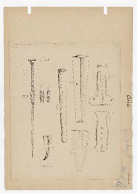 Planche de dessins d'objets en bronze découverts à Caix (planche 2)