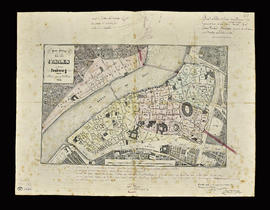 Plan de la ville d’Arles reproduisant les indications d’un plan d’Arles antique dressé par Pierre...